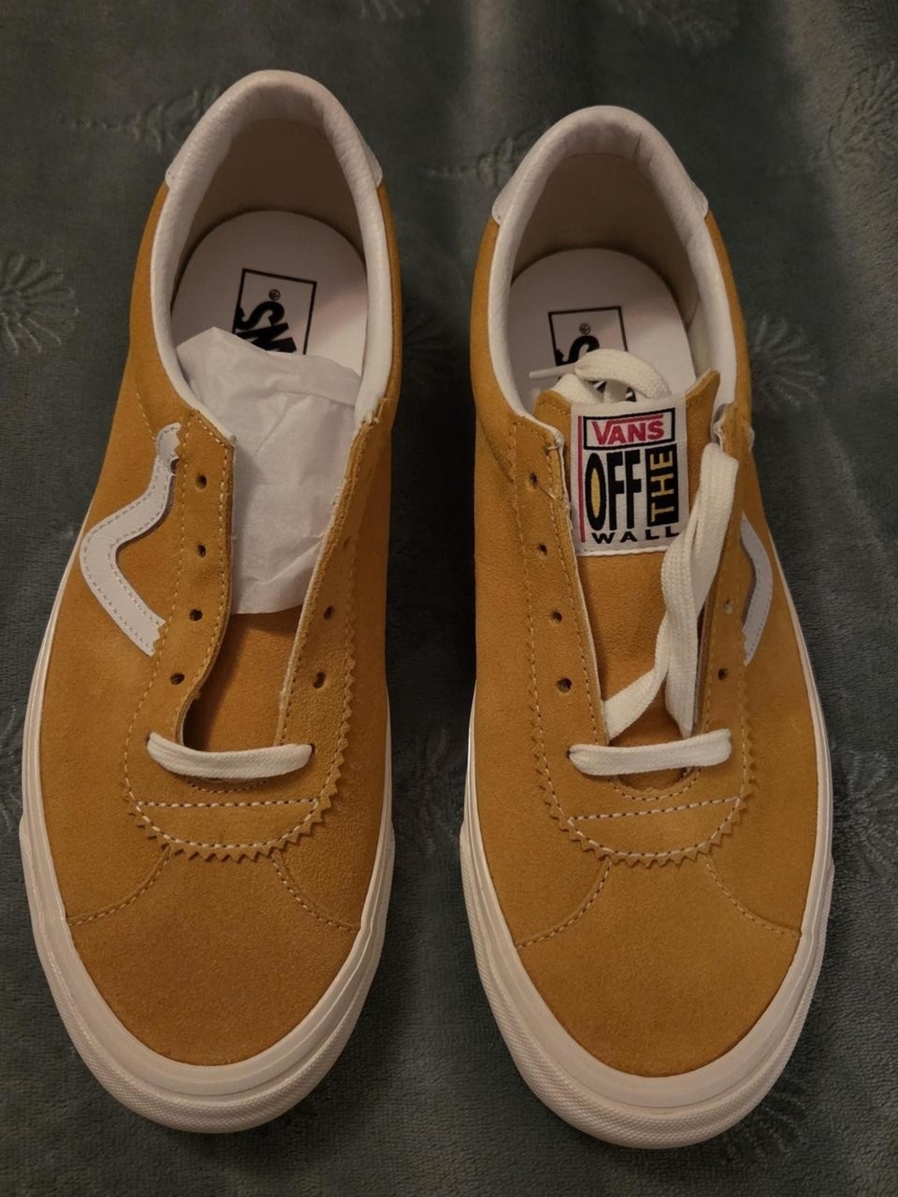 Vans Men's Old Skool Suede 73 Dx Sneakers in Mustard Yellow with White Stripe